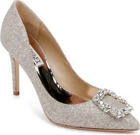 Badgley Mischka Collection Cher Crystal Embellished Pump in Champagne at Nordstrom Rack, Size 6.5