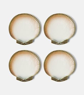 Bordallo Pinheiro Set di 4 piatti piani Oysters and Scallops