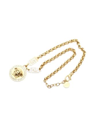 Versace 2010s Medusa Greca rhinestone necklace - Goud