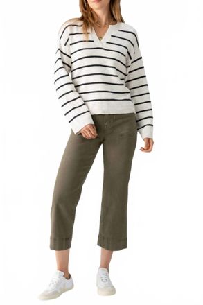 Sanctuary Dropped Shoulders Chill Vibes Sweater In Chalk Black Stripe