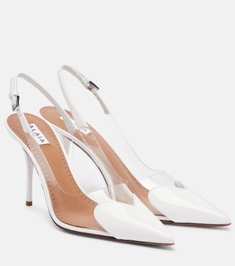 Alaia Ala&iuml;a Le Coeur 90 patent leather slingback pumps