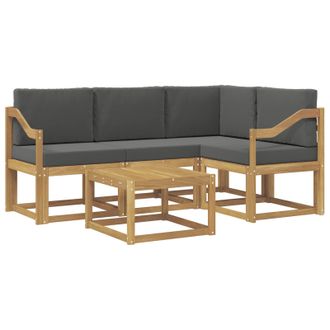 vidaXL Conjunto De Sof&aacute;s De Exterior 5 Pcs Blanco Y Antracita Vidaxl