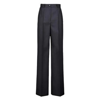 Dolce & Gabbana Flared Woolen Trousers - female - Dolce & Gabbana - Wide Trousers - Gray - S - Trousers
