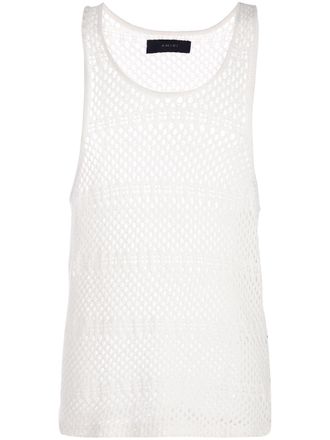 Amiri mesh style knitted vest top - men - Cotton/Cashmere - M - White
