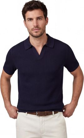 Cavallaro Polo korte mouw Cavallaro Milanio donkerblauw gebreid v-hals