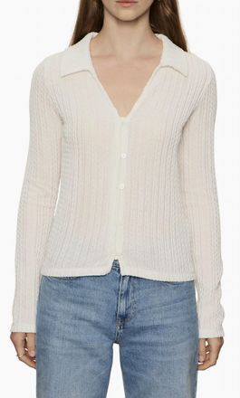 Sanctuary Textured Button Down Top In White