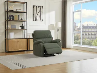 Vente-Unique Poltrona relax elettrica in Velluto a coste Verde - LUNANO