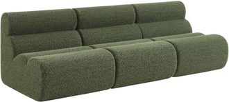 Sweeek Sof&aacute; modular con efecto alpaca, 3 plazas, verde kaki