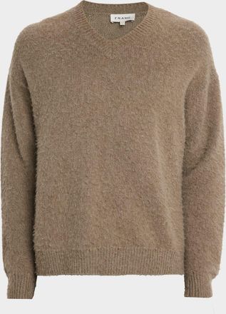 Frame Denim Mens Brushed Cashmere V-Neck Sweater