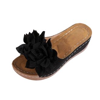 Generic Ladies Wedge Slippers Casual Open Toe Summer Sandals Stylish Comfortable Breathable Versatile Wide Fit Slip On Slippers Beach Leisure