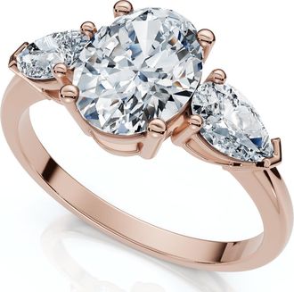 Pompeii3 1 1/2Ct Oval Michelle Diamond Engagement Ring 14k Gold or Platinum Lab Grown