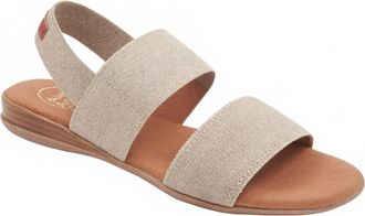 André Assous Womens Nigella Linen Featherweight Sandals In Natural Platino