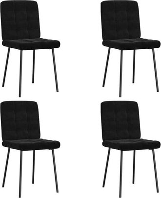 vidaXL Vidaxl - Sillas De Comedor 4 Unidades Terciopelo Negro