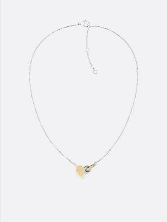 Tommy Hilfiger Collar de acero con coraz&oacute;n bicolor