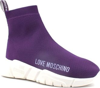 Love Moschino Running Elastic Sock Sneaker - Dames - Sneakers - Paars - 37 EU - Schoenen