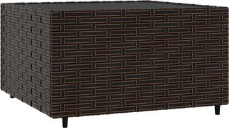 vidaXL Mesa De Centro Jard&iacute;n Cuadrada Rat&aacute;n Pe Marr&oacute;n 50x50x30 Cm Vidaxl