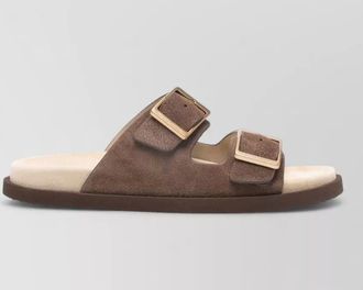 Brunello Cucinelli leather slides