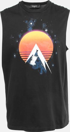 Dsquared2 Black Print Cotton Tank T-Shirt