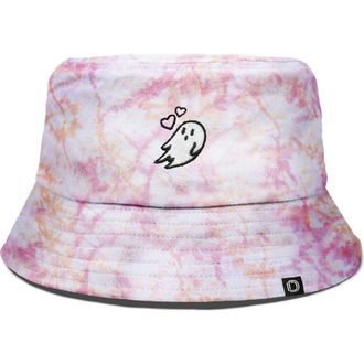 Dalix Womens Heartly Ghost Cotton Bucket Hat in Tie Dye Pink at Nordstrom, Size X-Large