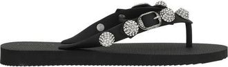 Balenciaga Flip Flops, female, Black, Size: 6 US Crystal Stud Flip Flops