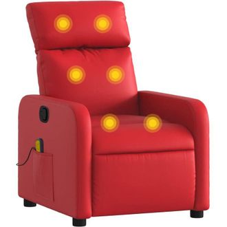 vidaXL Vidaxl - Sill&oacute;n De Masaje Reclinable Cuero Sint&eacute;tico Rojo
