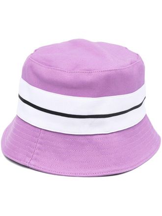 Palm Angels striped-trim bucket hat - Purple