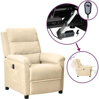 vidaXL Poltrona Elettrica Reclinabile Crema in Tessuto vidaXL