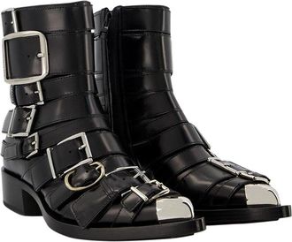 Alexander McQueen Womens Leather Boxcar Boot (Authentic Pre-Loved)