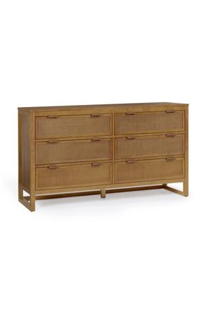 Teamson Home Hatteras Chest of Drawers 6 Drawer Bedroom Dresser in Natural