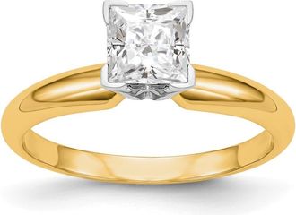 Diamond2Deal 14k Two-tone Lab Grown Diamond Wedding Band Ring 1/2Ct Clarity- VS Color- G-H