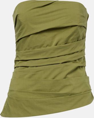 SIMKHAI Top Emerson in misto cotone con ruches