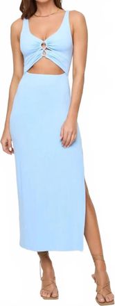 L*Space Camille Front Loop Cutout Midi Dress In French Blue
