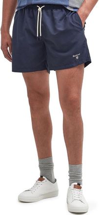 Barbour Staple Logo Embroidered Swim Trunks in Navy at Nordstrom, Size X-Large