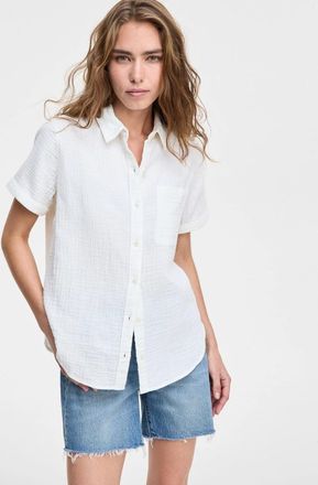 Levi's Darlene Shirt Womens Whisper White Short Sleeve Button Up PALL489