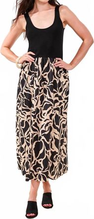 Tribal Sleeveless Maxi Dress In Black
