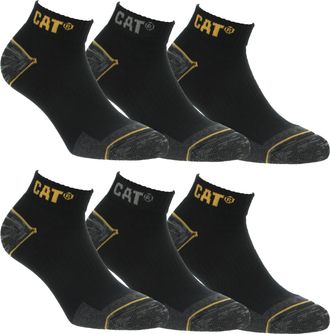 CAT Caterpillar 6/12 Pairs of Mens Work Trainer Socks with Reinforced Heel and Toe