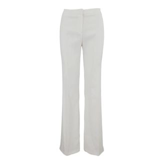 Pinko Wide Trousers, female, White, Size: XS Crepe Stretch Pants, Over Fit