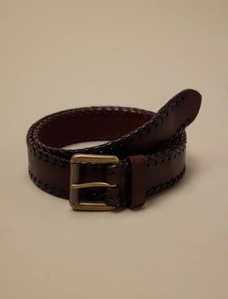 Lucky Brand Stitched Leather Belt
