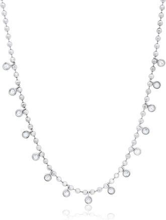 The Lovery Beaded CZ Dangle Necklace Sterling Silver