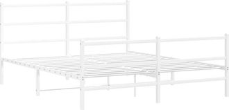 vidaXL Estructura cama sin colchón con estribo metal blanco 150x200 cm Vidaxl