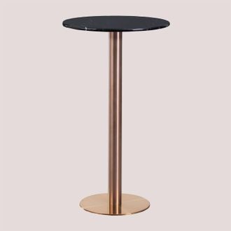 Sklum Tavolo Alto Da Bar Rotondo &Oslash;60 Cm In Pietra Naturale Xiren Sklum