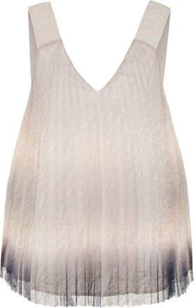 A|X Armani Exchange gradient lace pleated blouse - women - Polyester - L - Neutrals