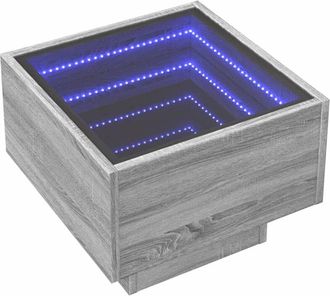 vidaXL Bedside Table with Infinity LED Grey Sonoma 40x40x30 cm vidaXL