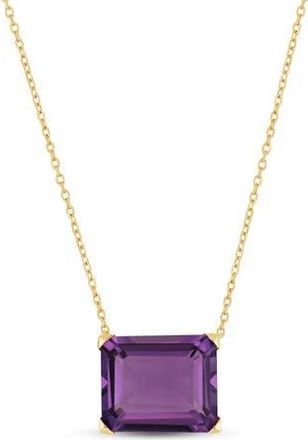 Bony Levy 14K Yellow Gold Semiprecious Stone Cube Pendant Necklace in 14K Gold/Purple at Nordstrom Rack, Size 18