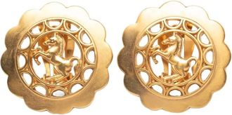 Hermès 20th Century Gold Plated Bijouterie Fantaisie Clip on Earrings costume earrings