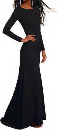 Lulus Wait For Me Long Sleeve Maxi Dress In Black
