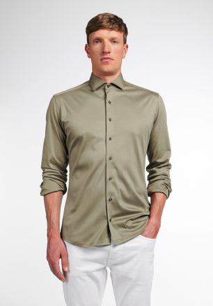 Eterna Langarmhemd ETERNA SLIM FIT, Herren, Gr. 44, Normalgr&ouml;ssen, gr&uuml;n, Jersey, 100% Baumwolle, schmal, Manschette, Hemden Langarmhemd, NON IRON (b&uuml;gelfrei)