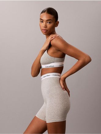 Calvin Klein Womens Icon Cotton Modal Shapewear Thigh Short - Light/Pastel Grey - XL