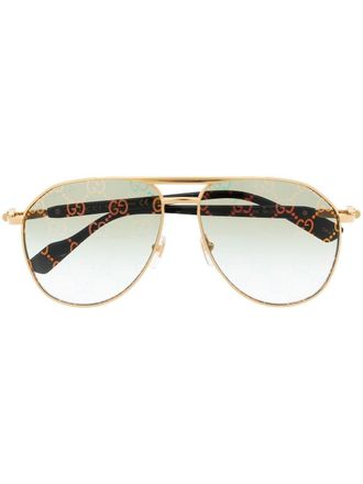 Gucci Zonnebril met piloten montuur - Goud
