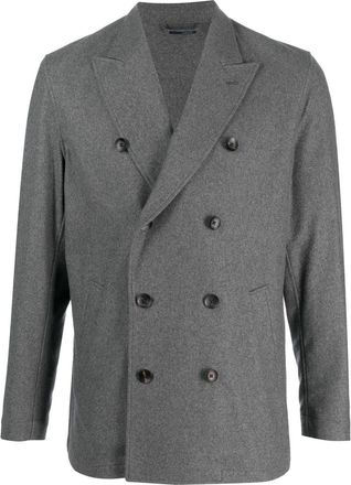 Lardini double-breasted cashmere jacket - men - Cashmere/Wool - L - Grey